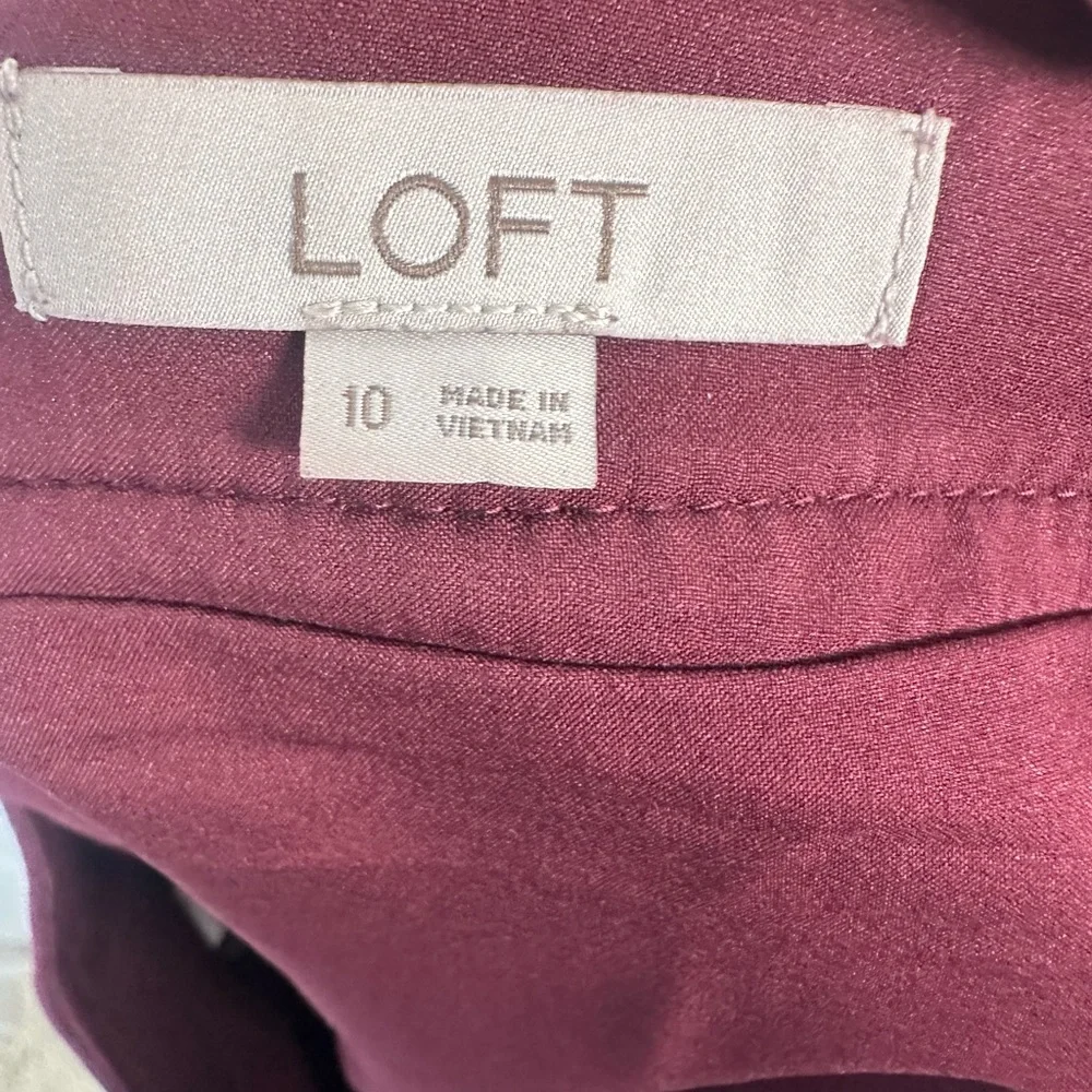 LOFT Rich Burgundy Mini Skirt - Picture 2 of 8